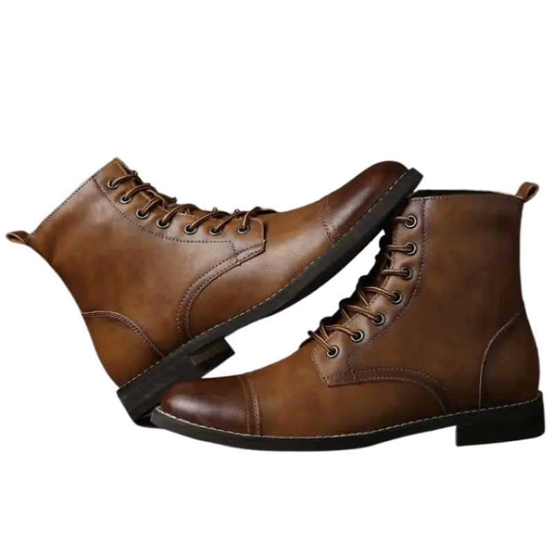 Tommy-Stiefel in braunem Leder
