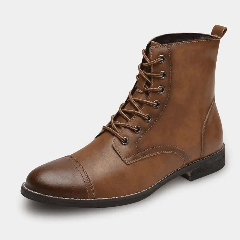 Tommy-Stiefel in braunem Leder